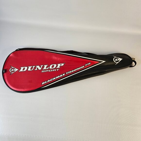 Dunlop Black Max Titanium 510 Squash Racket With Cover and New Grip - Picture 7 of 7